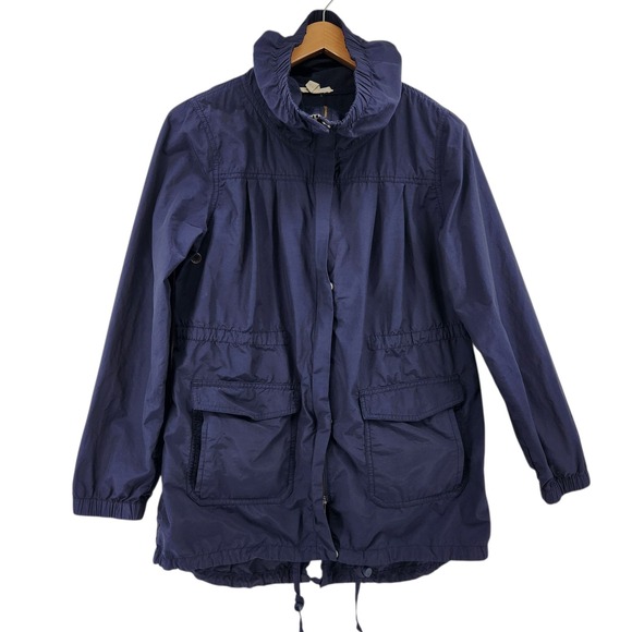 Eileen Fisher Women's Jacket M Navy Blue Organic Cotton Anorak Parka Utility - Picture 1 of 8